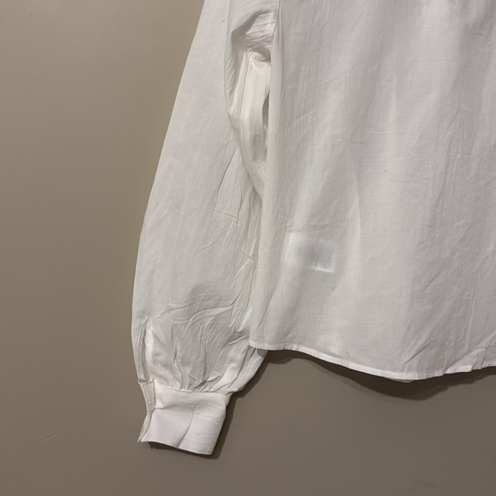 NWT- Joe’s Pleated Long Sleeve Button-Up Shirt, White, XS - Picture 11 of 12